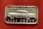 Solid Silver ‘57 Chevy Ingot! Fine .999 Pure Silver. 1 Gram