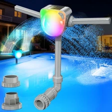 2025 Upgrade Solar Fountain Light Show,Adjustable Dual Spray Sprinkle Gray 