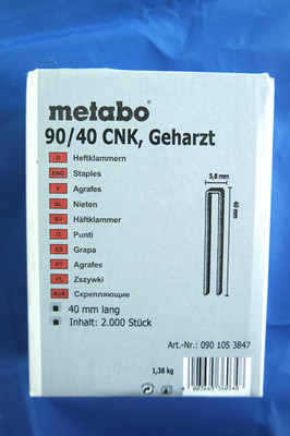 Metabo Klammern Heftklammern 90/40 CNK Geharzt 5,8x40 mm  2000 Stück