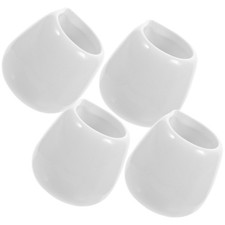 Mini tazones de salsa de cerámica blanca reutilizables para almacenamiento de alimentos 4 piezas
