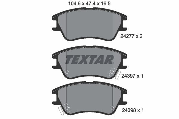 Plaquettes de frein à disque Textar 2427701 compatible avec OE 5810102A10