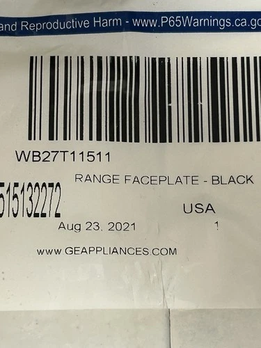 GENUINE OEM WB27T11511 GE FACE PLATE OVERLAY