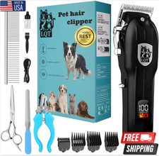 Professional PET CLIPPERS Dog Grooming Kit Heavy Duty Trimmer Thick Hair US