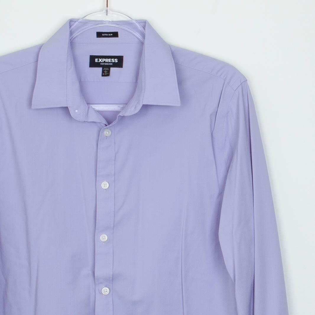 Express Performance Extra Slim Button Down Dresss… - image 2