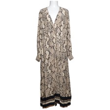 H&M, Maxikleid, Größe: 42, Mehrfarbig/Weiß/Braun/Schwarz, Viskose #Tzx