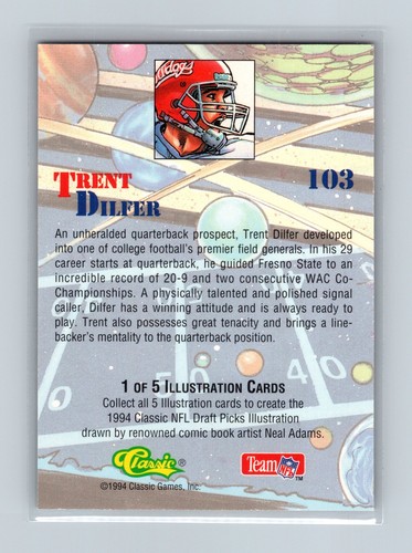 1994 Classic NFL Draft #103 Trent Dilfer - 第 2/2 張圖片