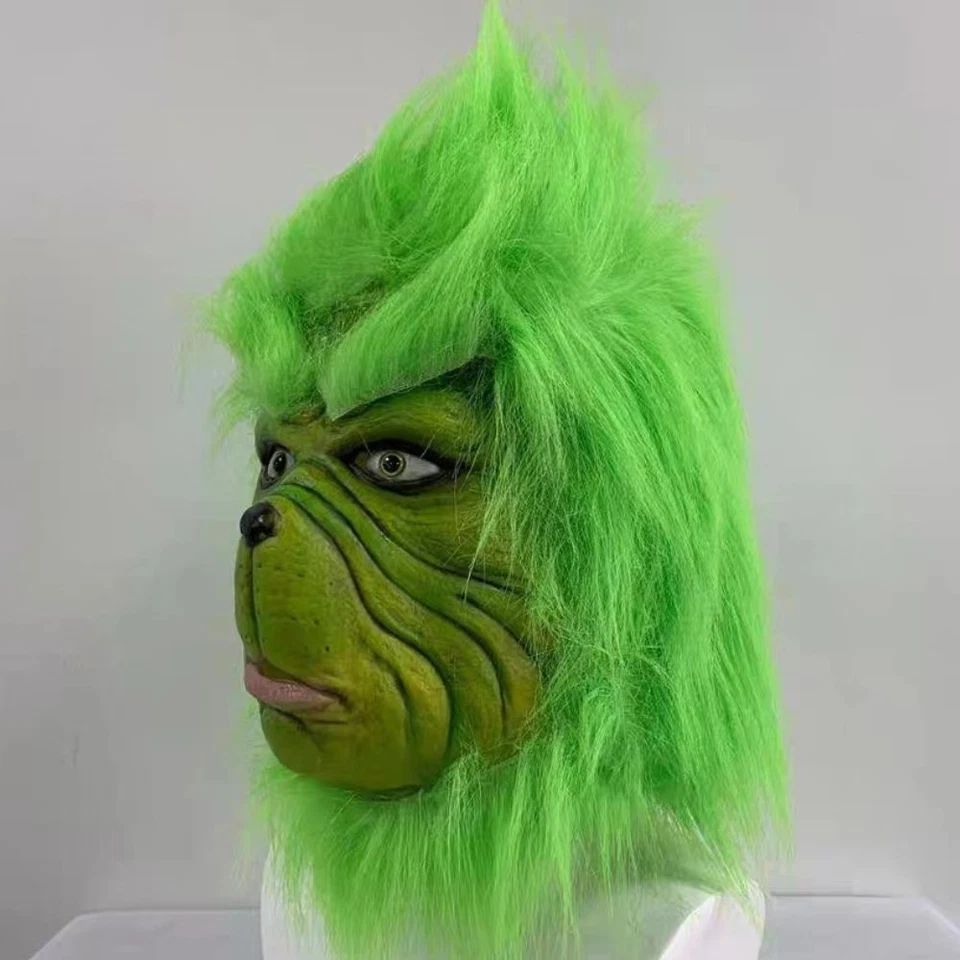 The Grinch Xmas Latex Mask Christmas Cosplay Furry Fur Party Costume - Image 4 of 4