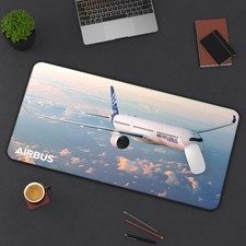 Airbus A350 - Flight Sim Lover - Custom Design - Premium Stitched Edges Desk Mat