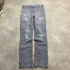 Carhartt Carpenter Trousers Mens 34" Workwear Relaxed Fit Faded Pants, Grey