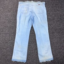 Vintage 70s 80s WRANGLER B5498LS Denim Straight Leg Jeans Sz 42x31 Blue