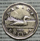 Canada 1990 $1 loonie dollar coin PL circulated