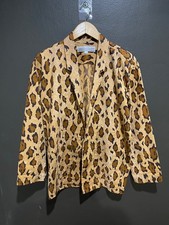 Rare Vintage 80s Norma Kamali Japan Leopard Print Single Stitch Blazer