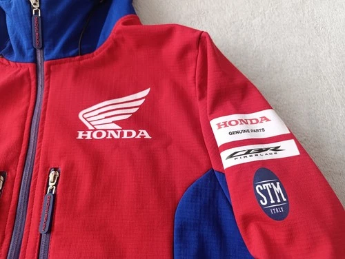Honda Racing HRC Motul Motorsport mens Red Blue Softshell Hooded Jacket size M image 4