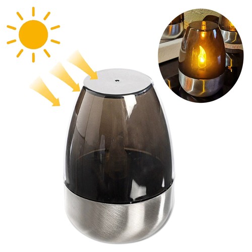 Solar Light Outdoor Garden LED Stainless Steel Candle Light Lawn Deck Night - Bild 18 von 25