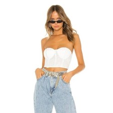 Revolve Superdown Lily White Lace Bustier Top // size XS