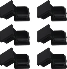 12 Pcs 1.25 Inch Tubing End Cap Plastic Plugs Square Tubing Chair Glide Insert