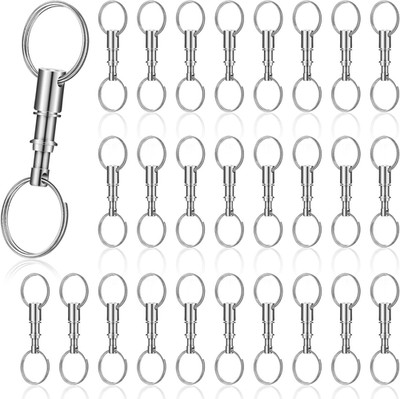 30 Pack Quick Release Keychain Detachable Pull Apart Key Rings Bulk Detach Ke...