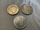 Lot Of 3 Silver Coins 1879 Morgan And 2 Peace Dollars    L2