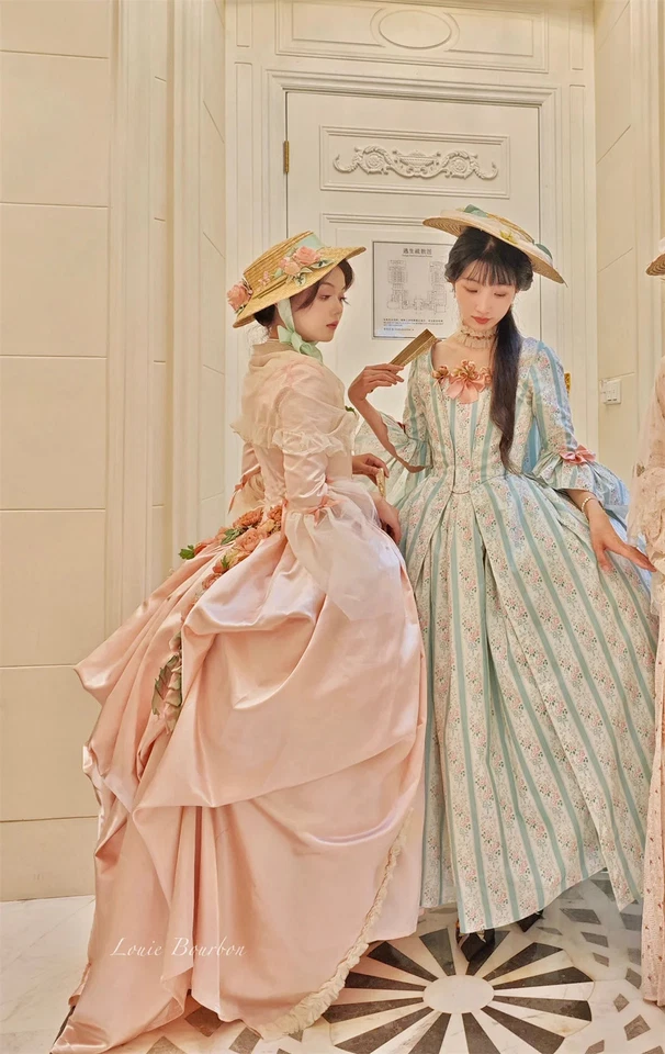 Century Francaise Rococo Dress Victorian Queen Marie Antoinette Dress Ball Gown - Image 3 of 4