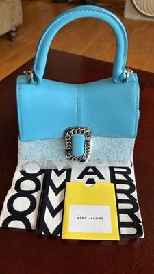 Marc Jacobs St. Marc Mini Top Handle Crossbody Bag Leather Aqua BLUE