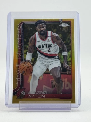 DEANDRE AYTON 2025-26 TOPPS CHROME GOLD REFRACTOR #168 /50 TRAIL BLAZERS Q5997