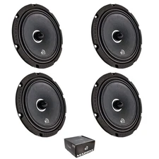 8" 140 Watts RMS 4-Ohm Mid-Range Shallow Mount Speakers 2 Pairs Massive Audio