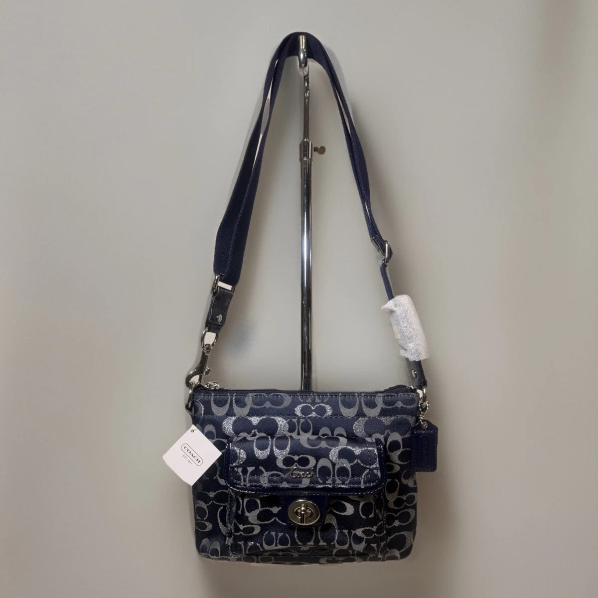 バッグ Coach Op Art 2Way Bag Navy Gray Y2K Coach Op Art Crossbody for sale | eBay