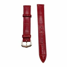 LEATHER WATCH STRAP 15 18 20MM FOR CARTIER TANK SOLO With Silver Buckle BAND