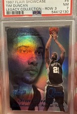 Tim Duncan 1997-98 Flair Showcase #5 Row 3 Legacy PSA 7 #72/100