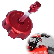 Fuel Cap CNC Billet Gas Tank Cap with Anti-Leak Vent Tube Fits for 50cc Red