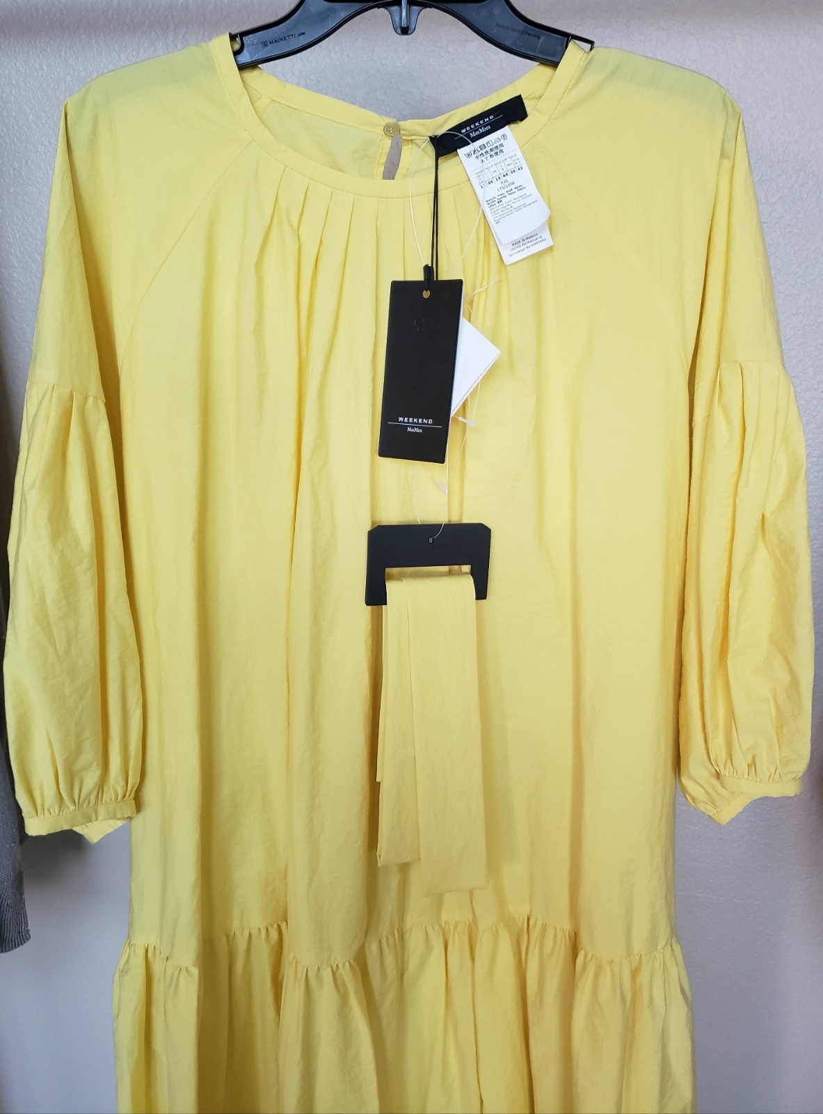 New MaxMara Weekend $575 46IT/fit 12-14US Yellow Multi-Wear Techno Cotton Dress image 5