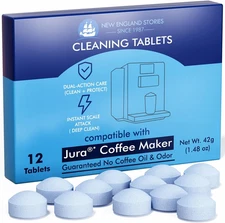 Jura Compatible Cleaning Tablets 12-Pack - Deep Clean Coffee Machine Internal Sy