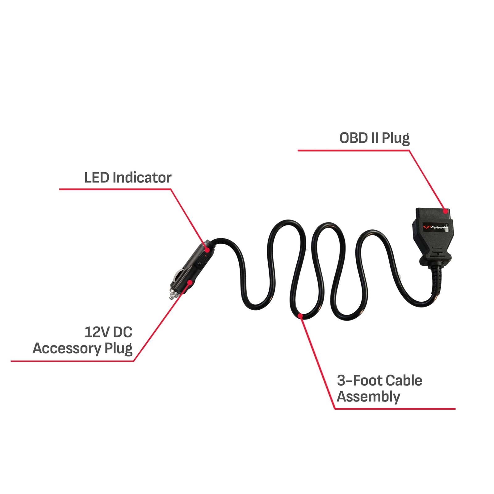 Schumacher Electric OBD II Memory Saver Cable, SEC-12V-OBD, 3 Feet,... Fast Ship