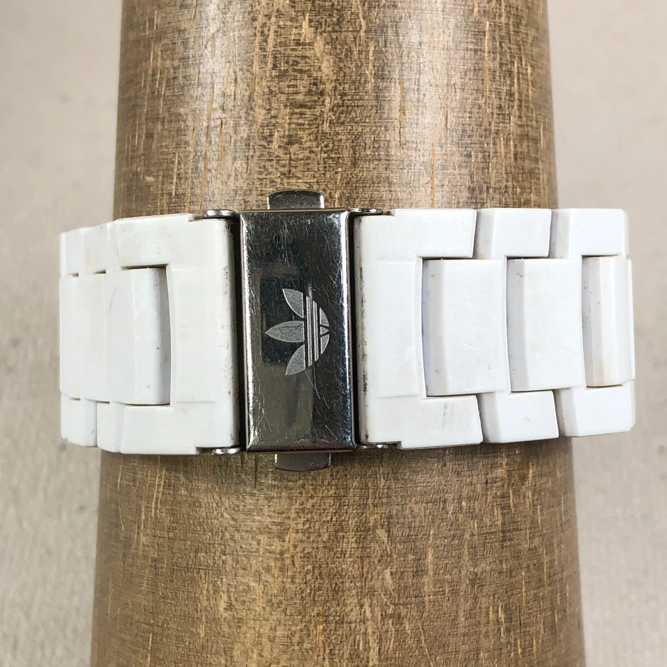 Adidas Seoul Men ADH2578  Fashion White Ceramic Band Square Quartz 50mm Watch 7" - Image 4 of 4