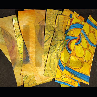 Mini Watercolor Art Scrap Bundle | Warm Palette, Yellow Washes & Organic Pattern