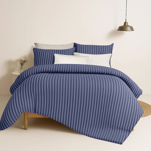 ÄGYPTISCHE STREIFEN BETTBEZUG SET WEICHE STEPPDECKE BETTWÄSCHE SET DOPPEL KING SIZE UK - Bild 14 von 80