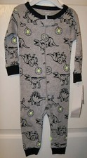 Carter's Dinosaur TRex Glow In Dark One Piece Pajama Boys Size 12 Months NWT