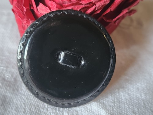 Gros bouton ancien en cuir verni 3,7 cm parurier collection ref 1737 - Bild 2 von 5