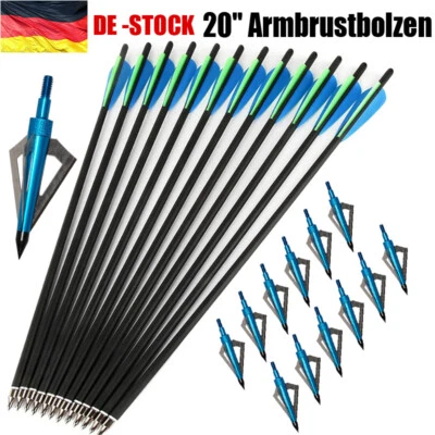 TOPARCHERY 20 Zoll Bolzen Carbon Bolzen Pfeil 100gr Pfeilspitzen Jagd Bogenschießen