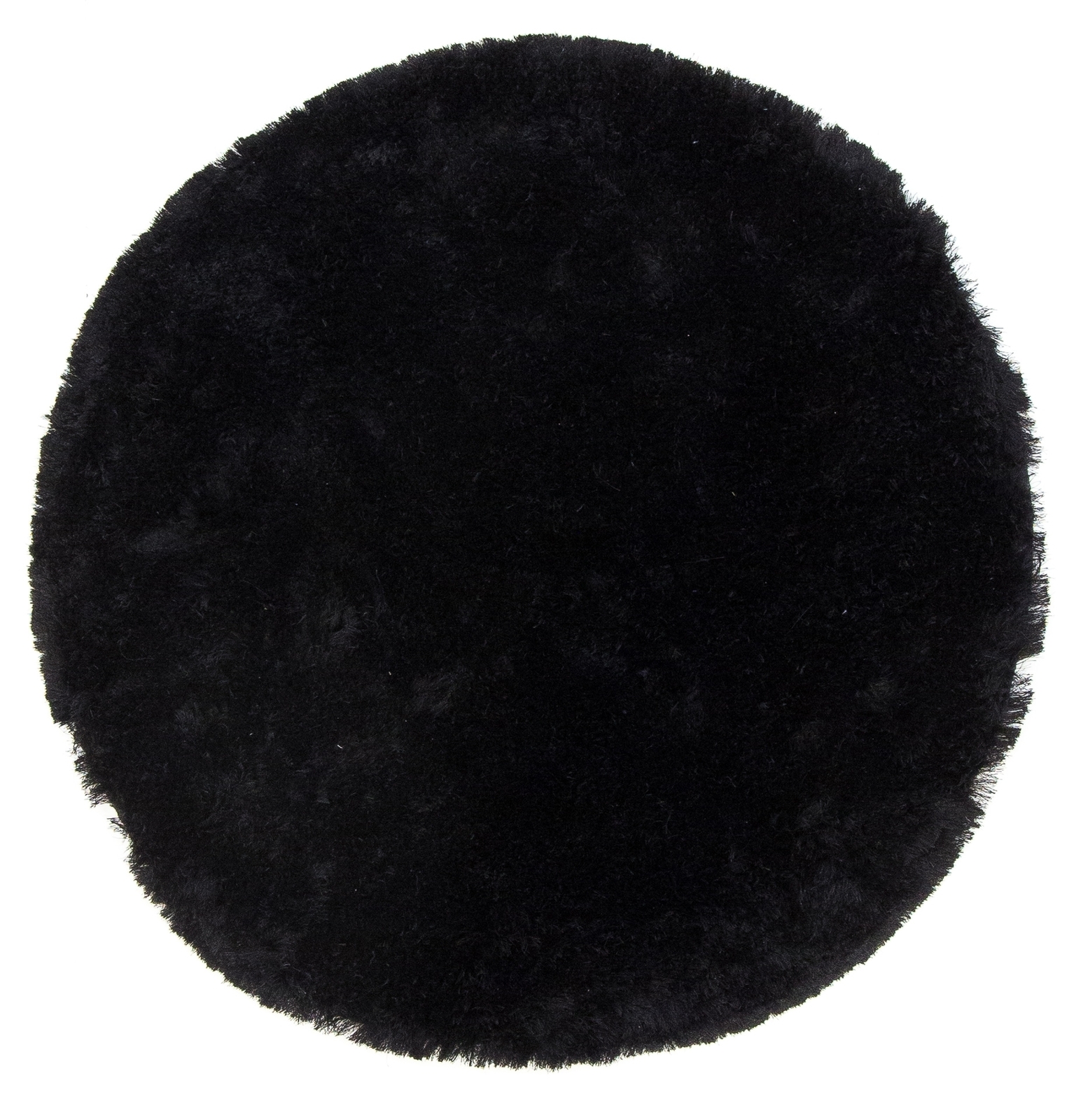 Breeze Hochflor Carpetfine Rund Einfarbig Schwarz Teppich