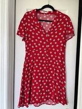 mango floral button dress M