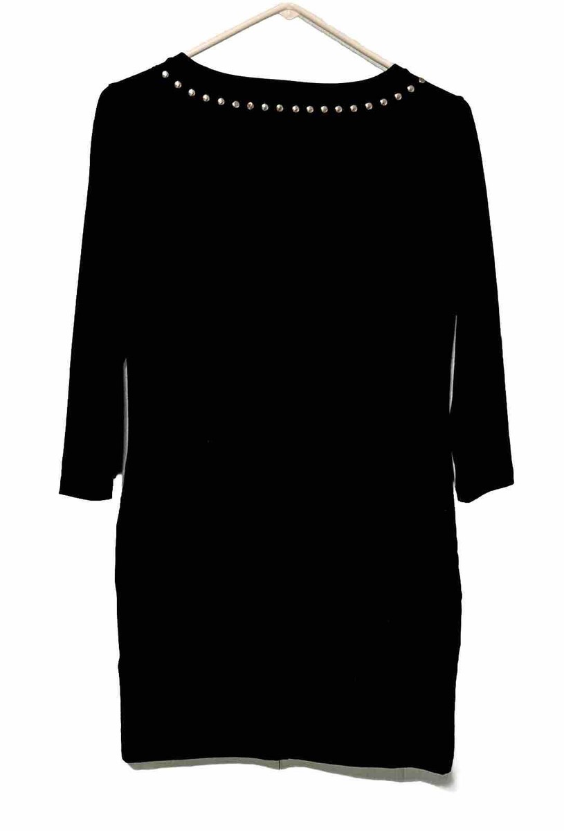 Forever 21 Black Long Sleeve Studded Midi Dress Women's Size Large | eBay