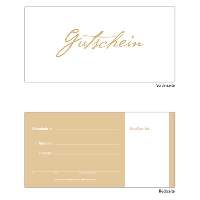 50 Gutscheine Gutscheinkarten Geschenkgutscheine edel neutral Beige Weiß