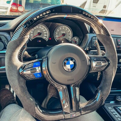 BMW M1 M2 M3 M4 M5 F87 F80 F10 X6 Led Carbon Fiber Alcantara Steering Wheel Heat
