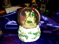 Vintage REINDEER SNOW GLOBE, AB GLITTER SNOW, Musical, Works