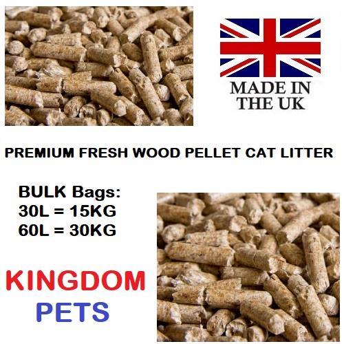 CAT LITTER WOOD PELLETS PREMIUM ABSORBENT PINE PELLET 30L 15KG 60L 30KG