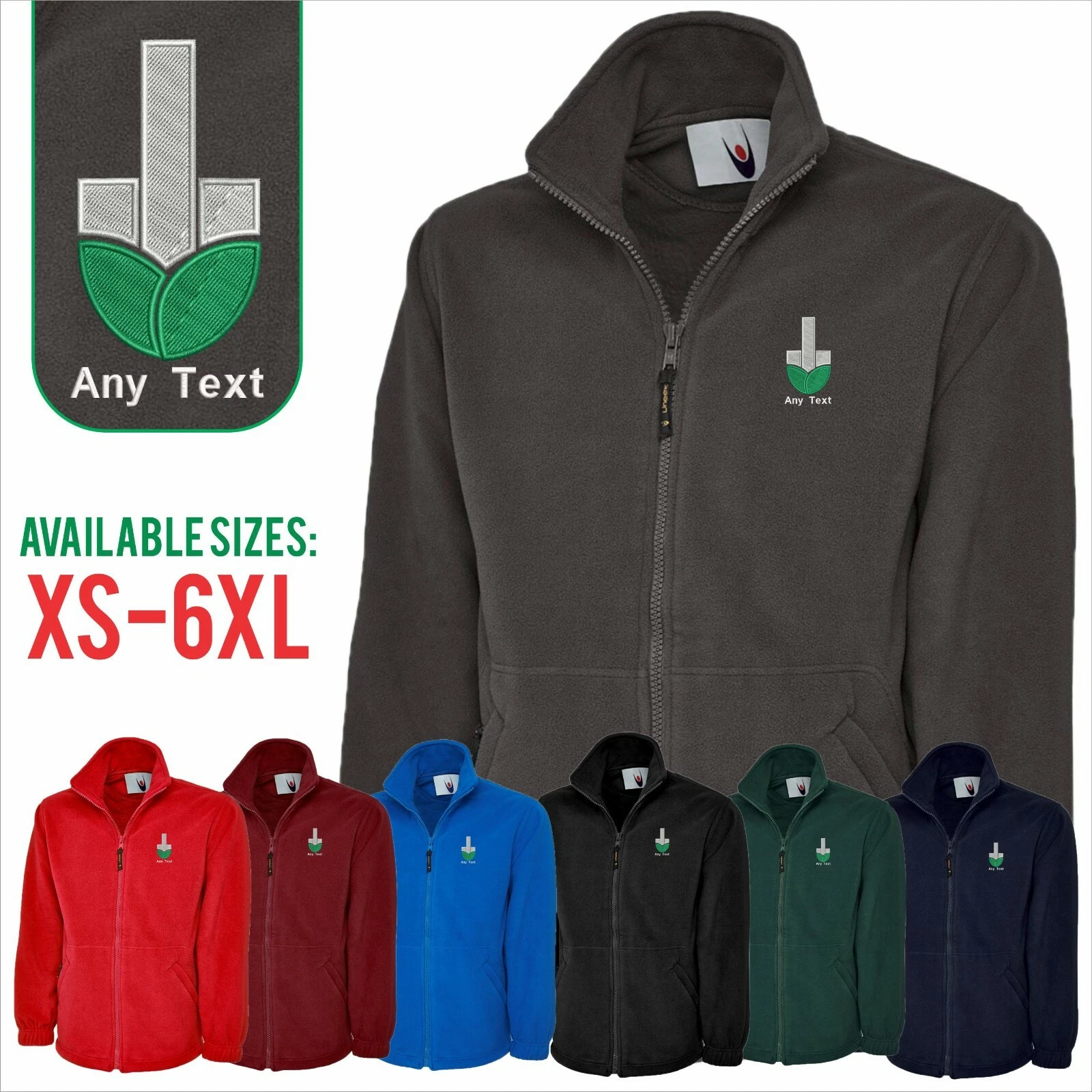 Embroidered Gardener Workwear Staff Personalised Mens Customised Fleece Jacket