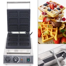 Commercial Nonstick Electric Waffle Stick Maker 6 Grid stainless Baker 1500W New