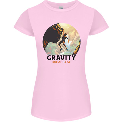 Rock Climbing Gravity Doesnt Exist Climber Damen Petite Cut T-Shirt