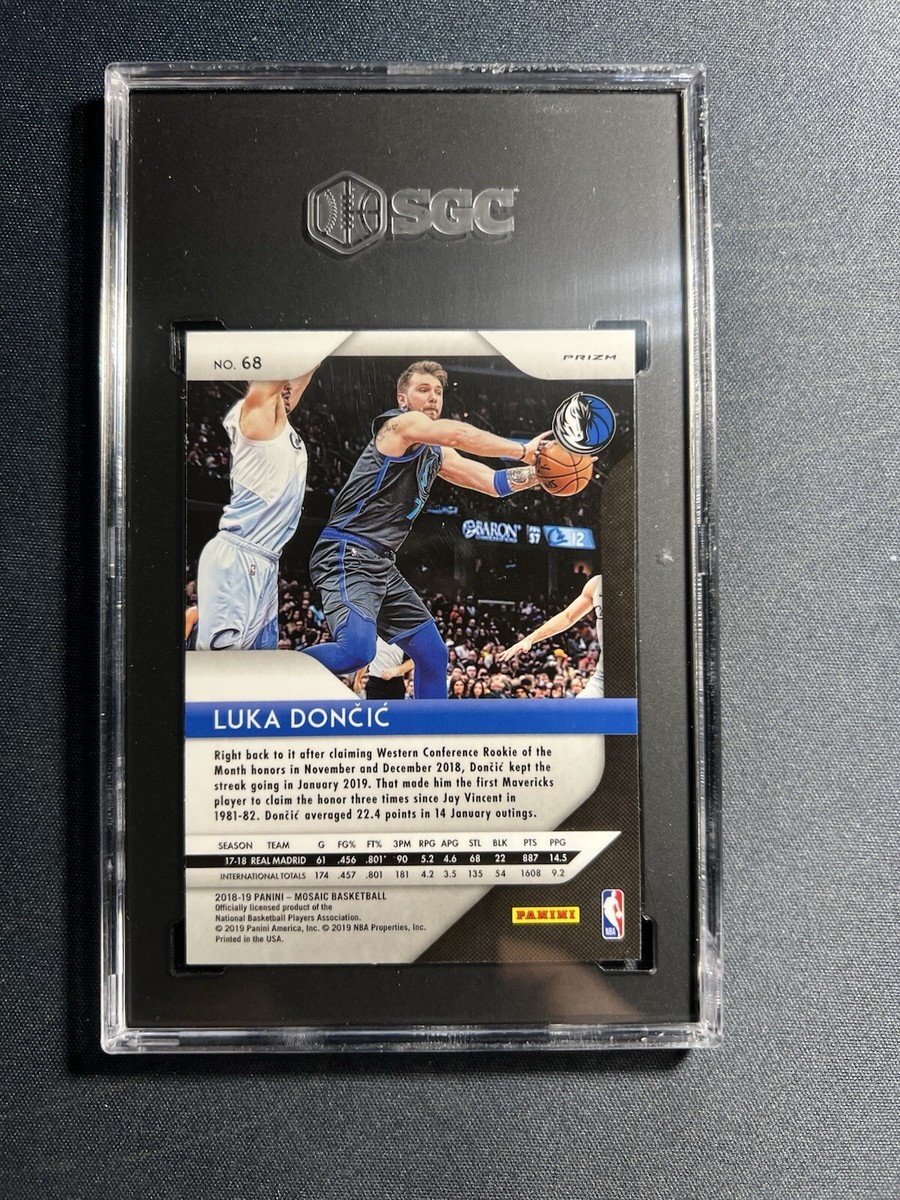 2018-19 Panini Prizm Mosaic Red #68 Luka Doncic RC ROOKIE Sgc 10
